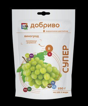 Виноград. Супер Добриво водорозчинне кристалічне 250 г Сімейний сад 2221263021 фото